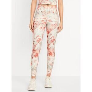 Old Navy PowerSoft High Rise 7/8 Leggings Dune Tie Dye XS Activewear